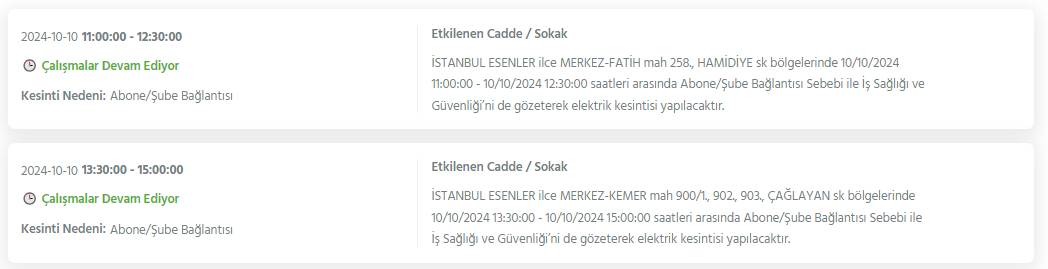 Bu geceden itibaren İstanbul'un 20 ilçesinde elektrik kesintileri yaşanacak 22